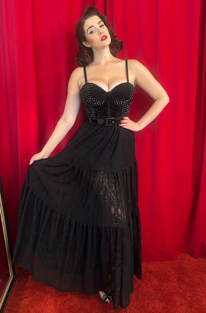 Kiss Of Night Lace Maxi Skirt