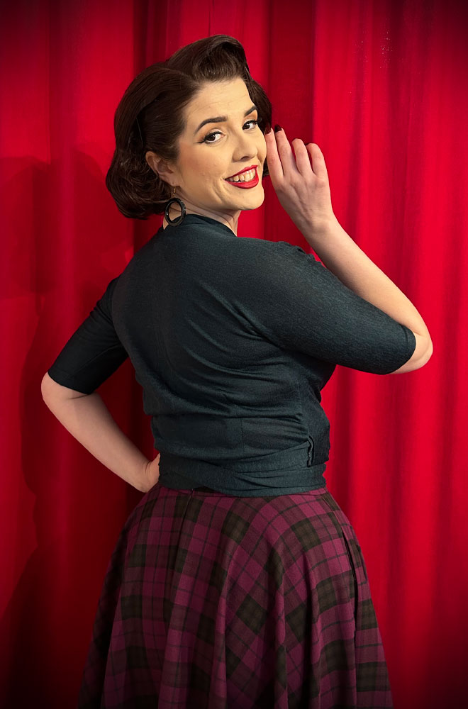 Knit Wrap Top in Forest Green