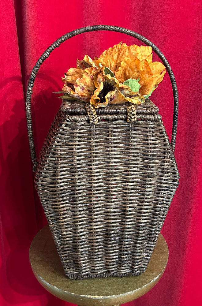 Coffin Basket Handbag - Pumpkin Flower