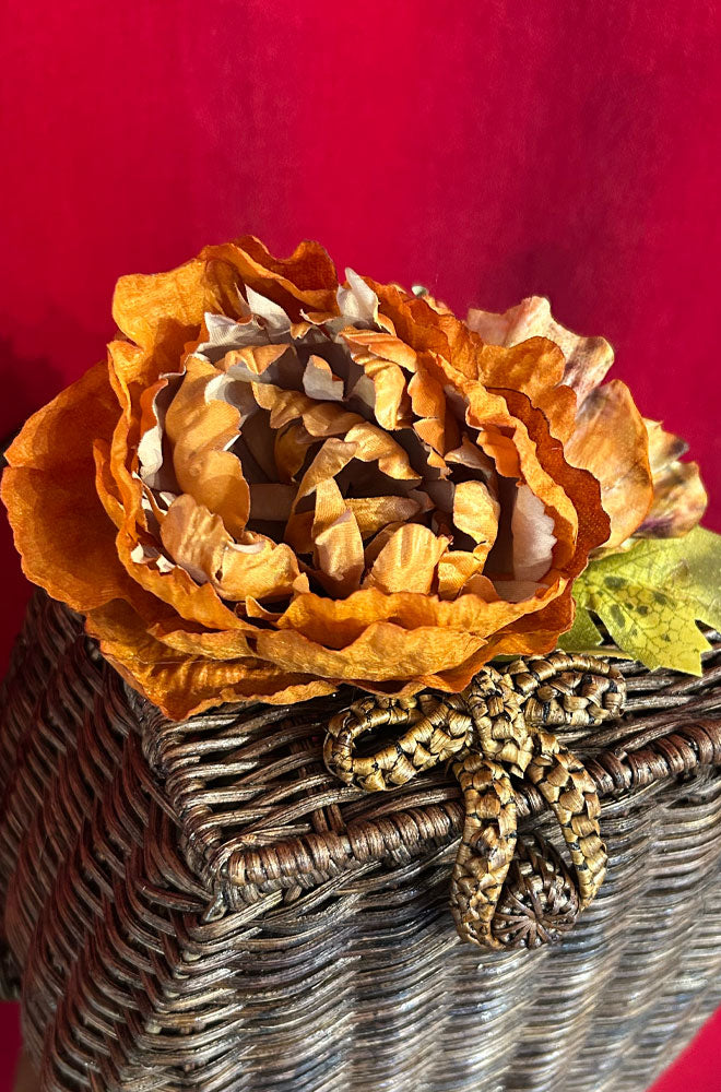 Coffin Basket Handbag - Pumpkin Flower