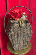 Coffin Basket Handbag - Red Rose