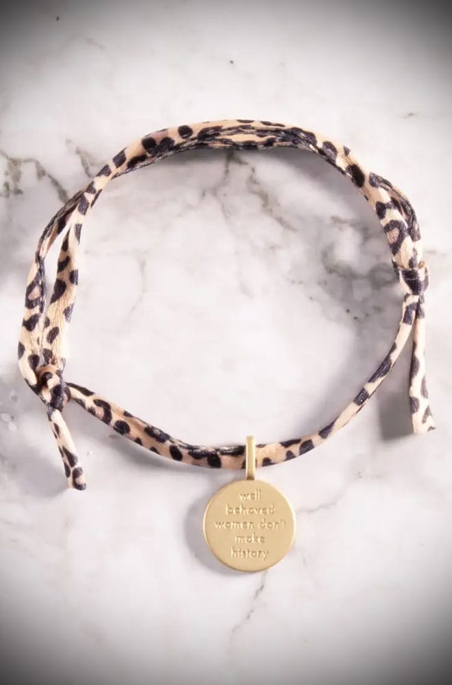 Well Behaved Women Don’t Make History Charm Tie Bracelet image 0