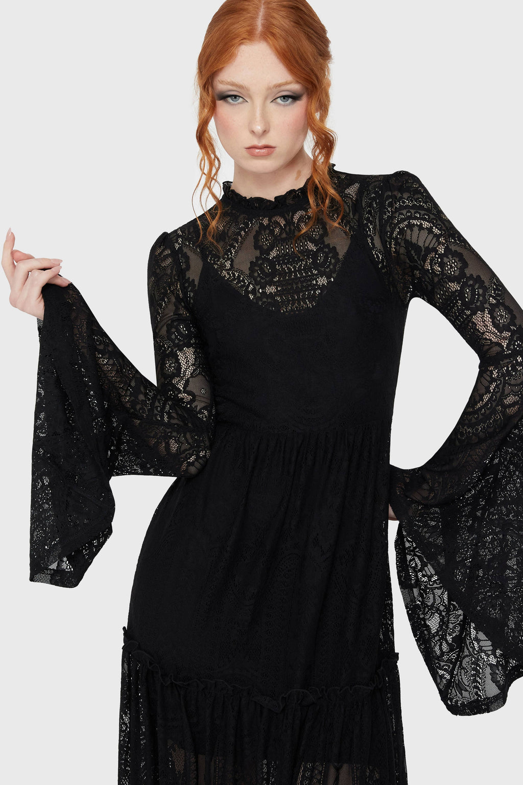 Black Hecate Lace Maxi Dress