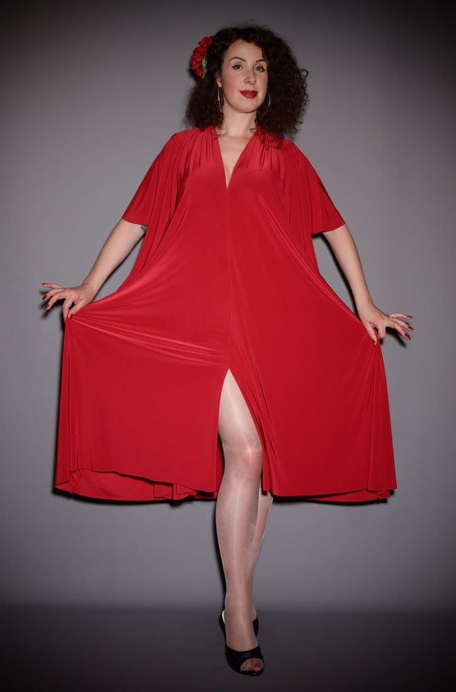 Red Flutter Sleeve Claudia Dress image 3