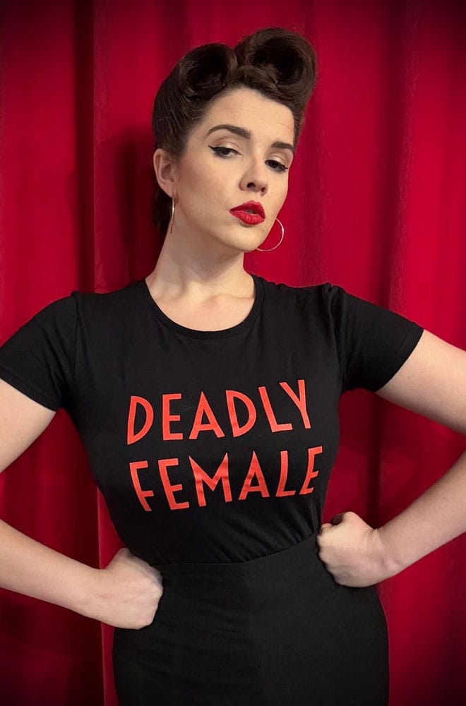 New! Black Deadly Female T Shirt image 0