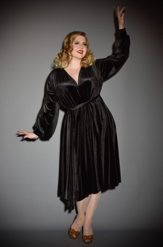 Black Velvet Claudia Dress image 4
