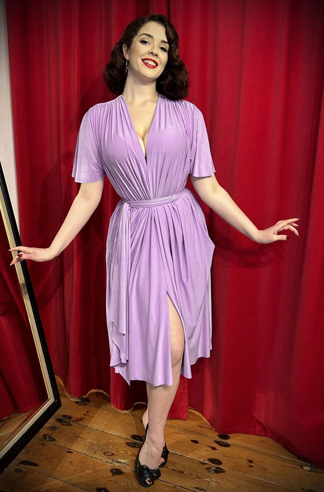 Lavender Flutter Sleeve Claudia Dress image 1