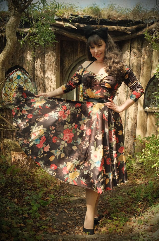 Winter Rose Velvet Adora Swing Dress image 8
