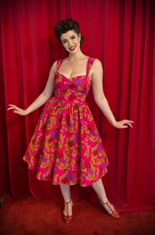 Anna 1950s Floral Swing Dress image 3