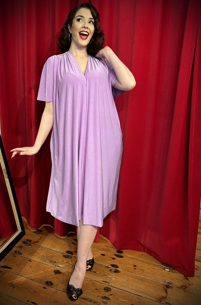 Lavender Flutter Sleeve Claudia Dress image 3