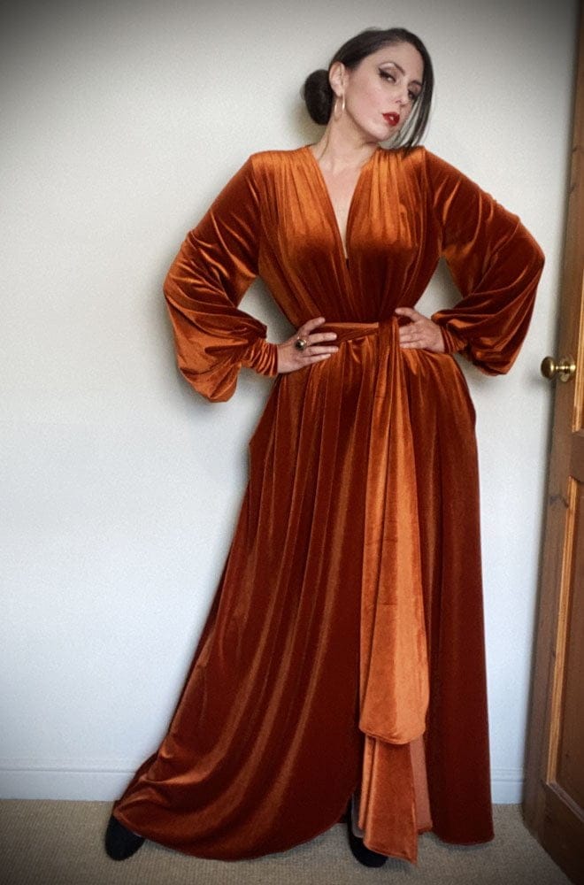 Pumpkin Spice Velvet Claudia Gown image 10