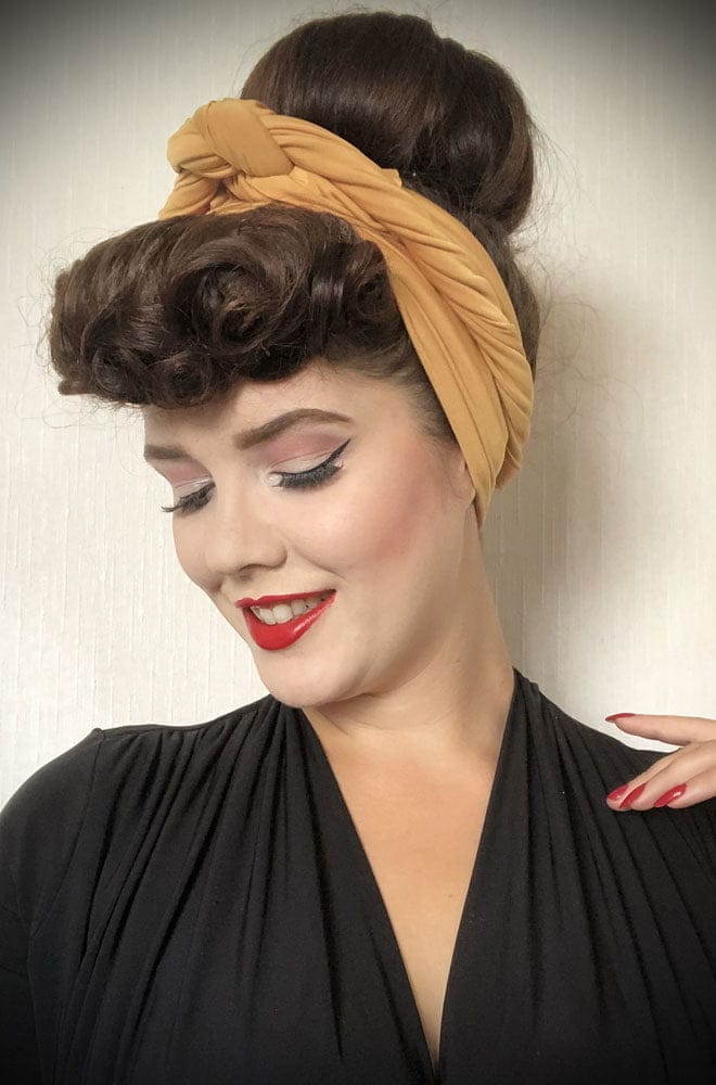 Mustard Jersey Hair Scarf image 4