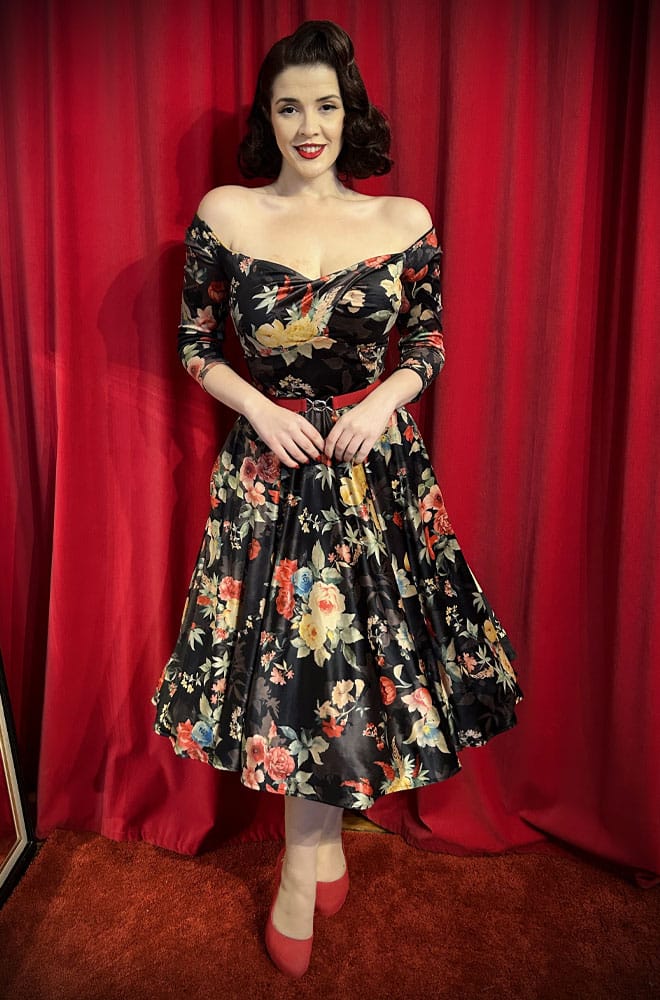 Winter Rose Velvet Adora Swing Dress image 5