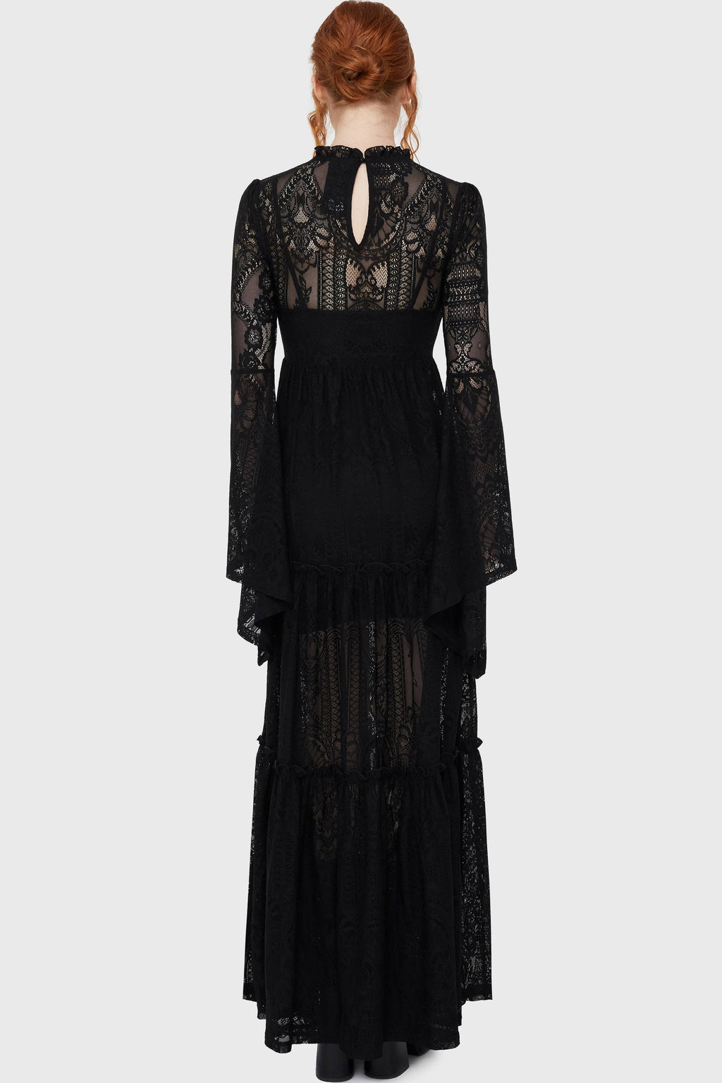 Black Hecate Lace Maxi Dress