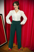 Bottle Green High Waisted Trousers image 0