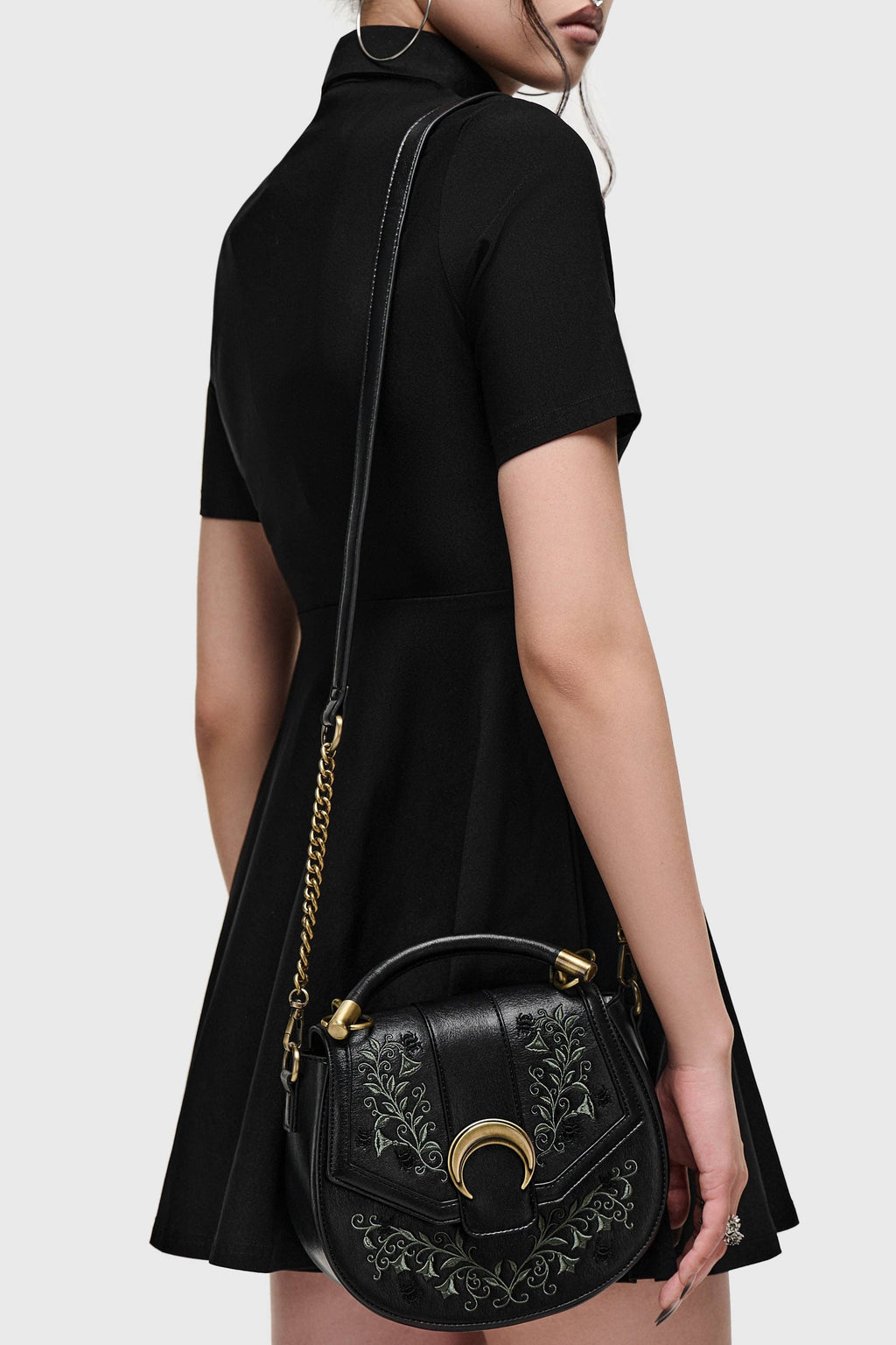 Lunar Fern Embroidered Handbag