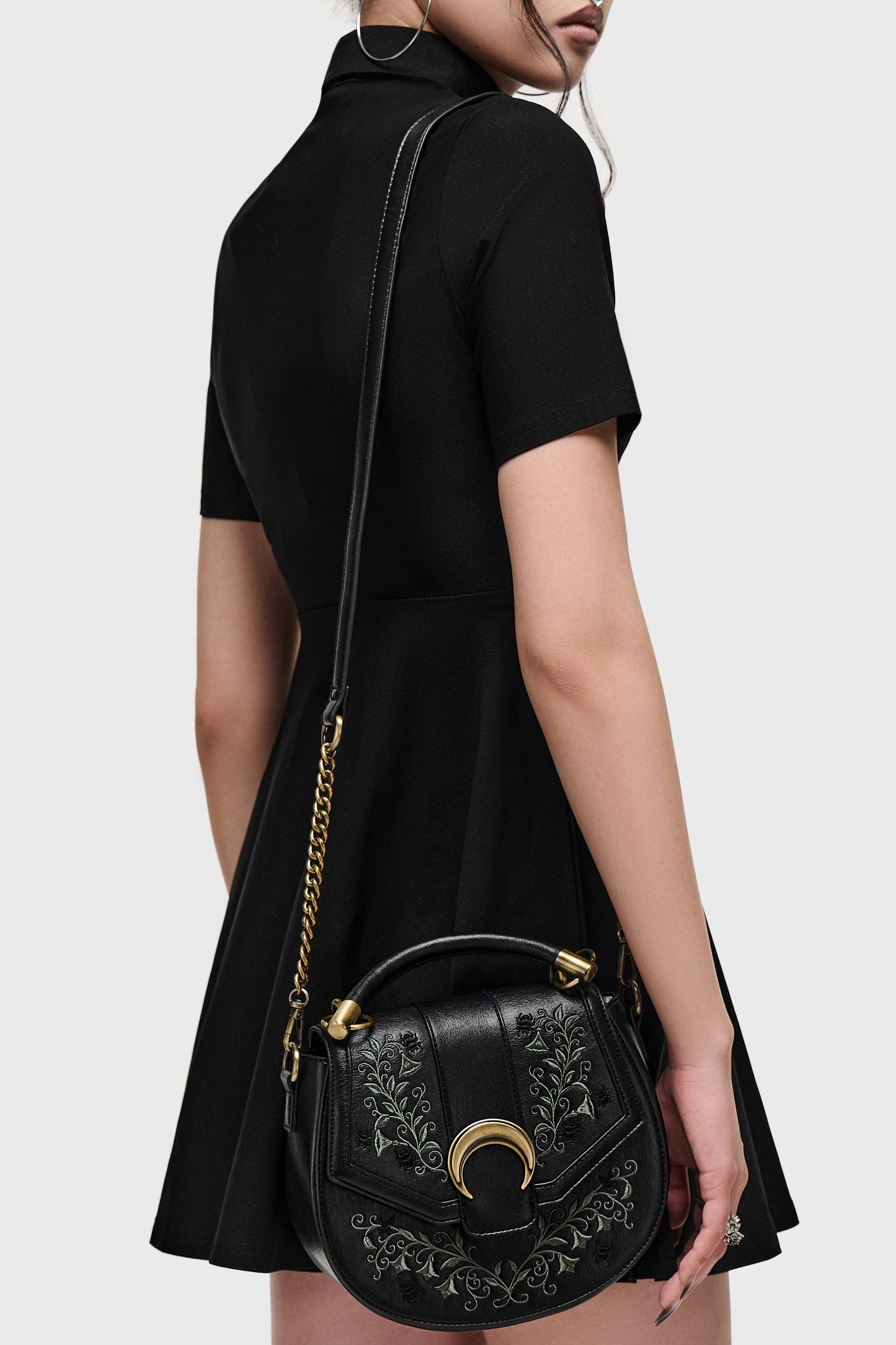 Lunar Fern Embroidered Handbag