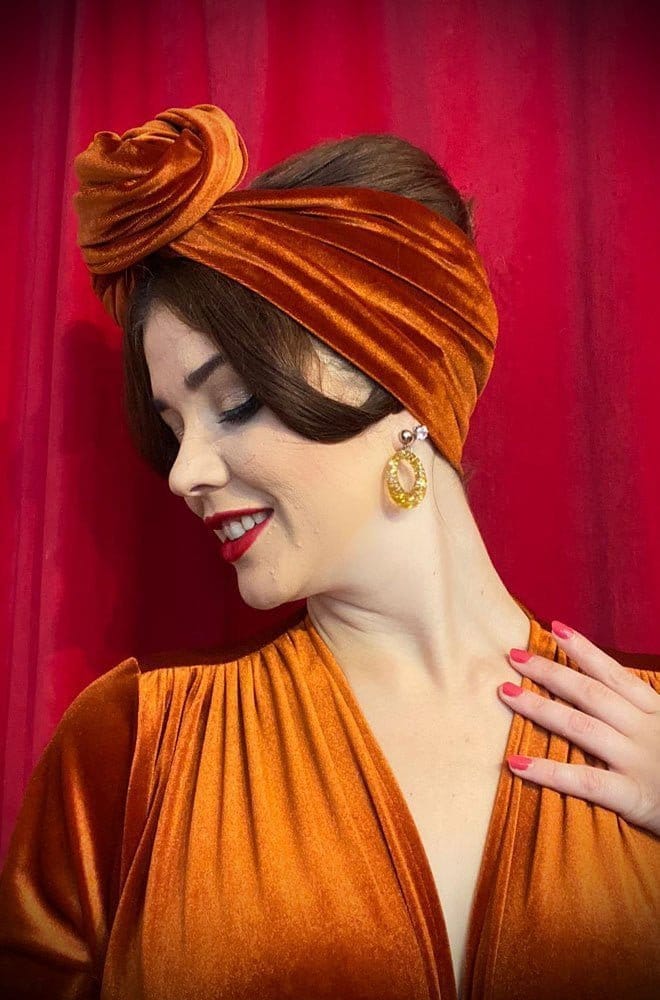 Pumpkin Spice Velvet Hair Scarf image 2