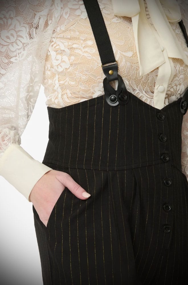 Gold Pinstripe Thelma Trousers image 3