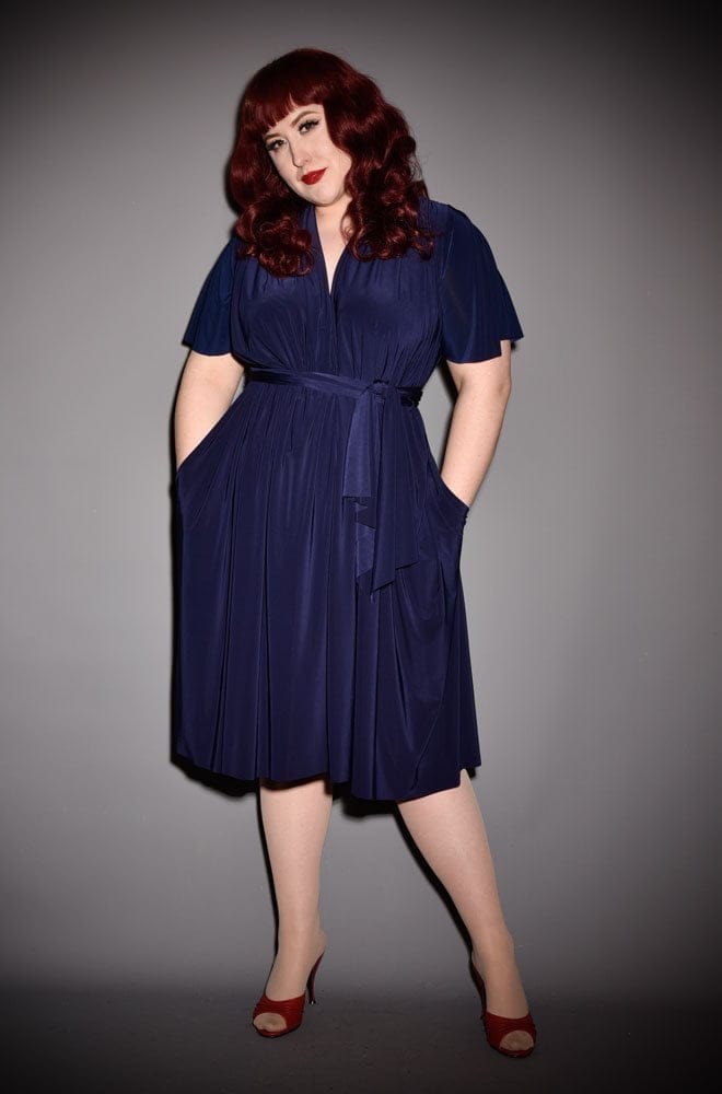 Navy Flutter Sleeve Claudia Dress image 3