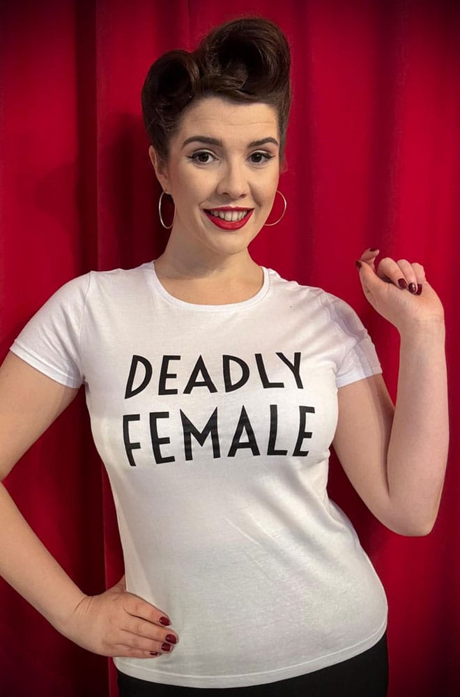New! White Deadly Female T Shirt image 1