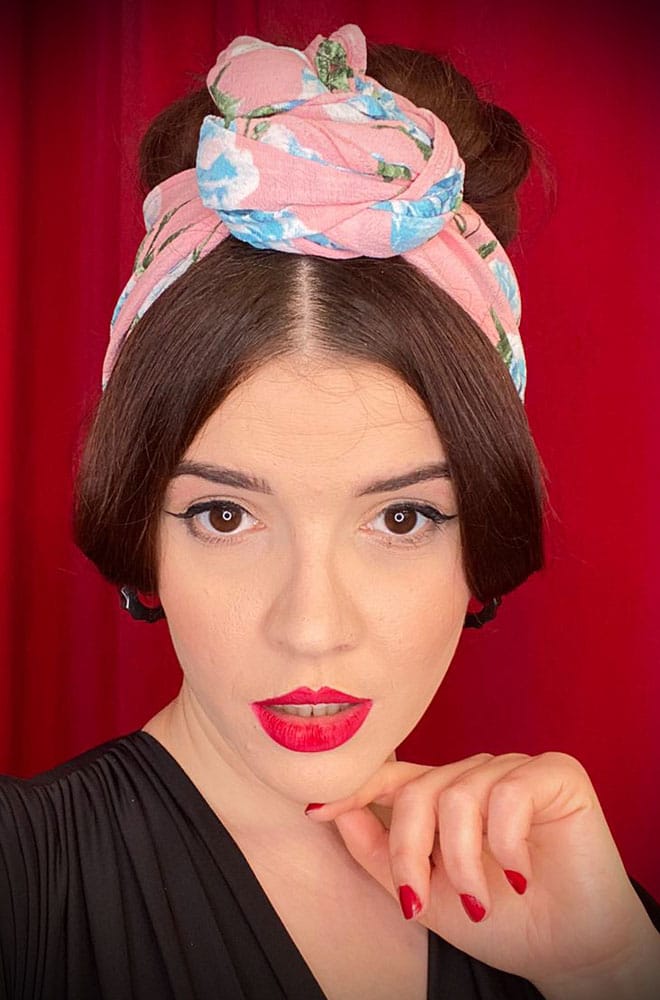 Pink Rose Hair Scarf image 1