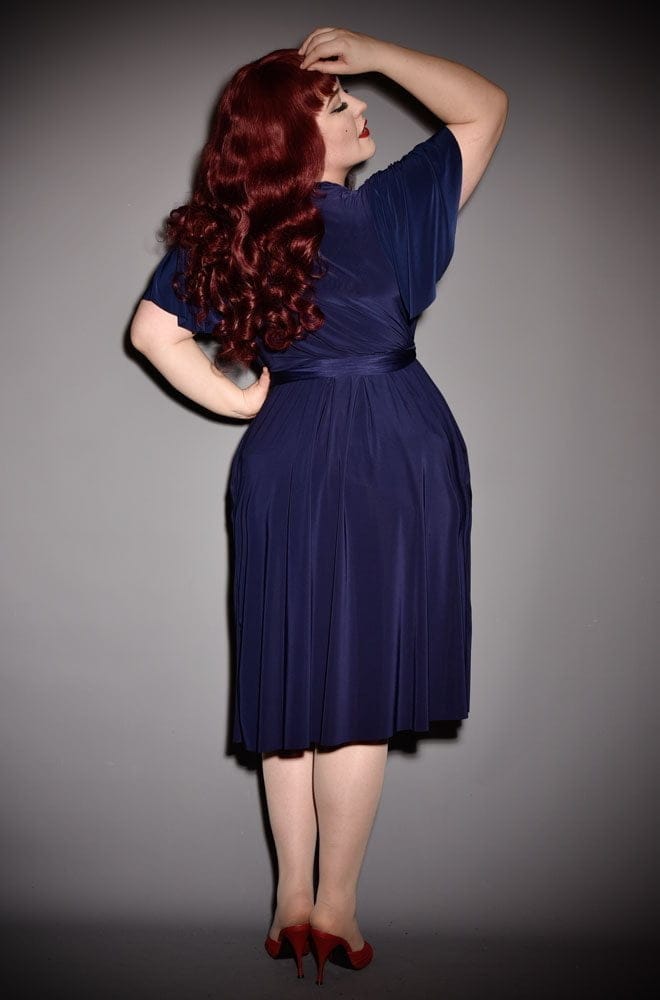 Navy Flutter Sleeve Claudia Dress image 5