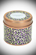 Pomegranate & White Fig Leopard Print Tin Candle image 0