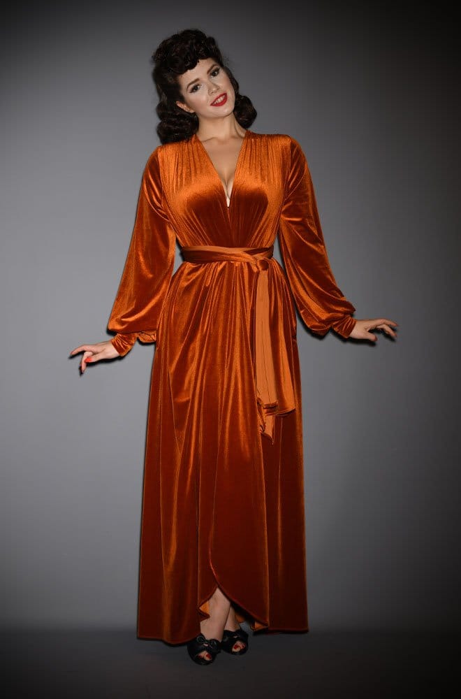 Pumpkin Spice Velvet Claudia Gown image 3