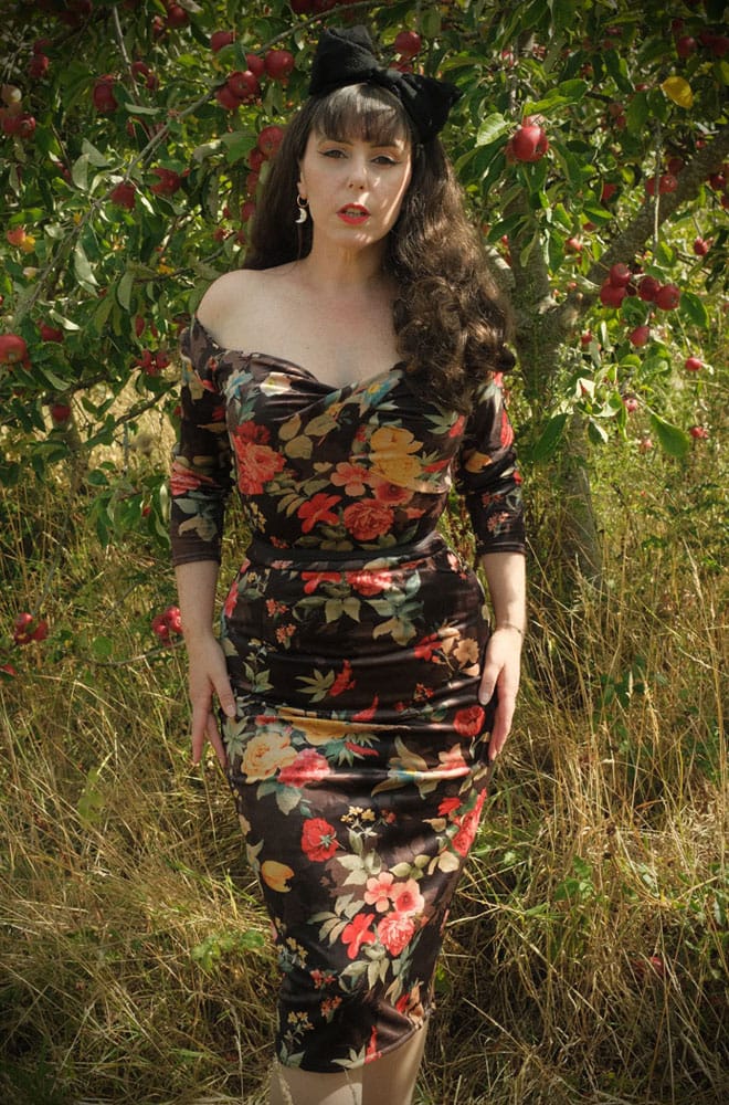 Winter Rose Velvet Bettina Wiggle Dress image 5