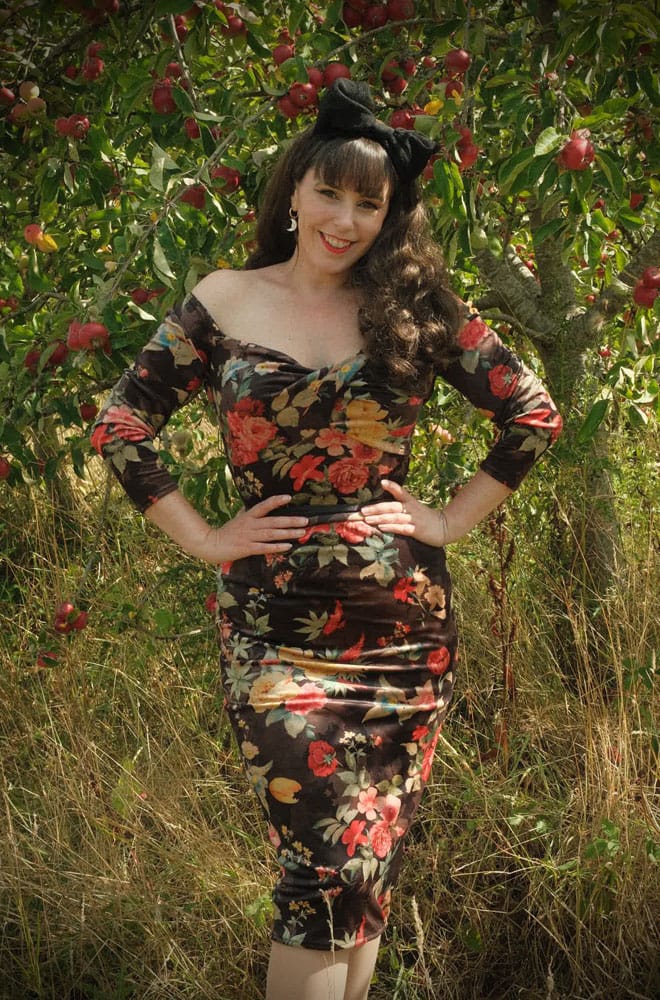 Winter Rose Velvet Bettina Wiggle Dress image 7
