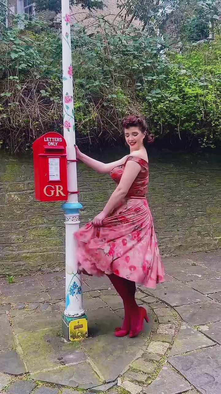 Autumn Rose Velvet Aurora Swing Dress