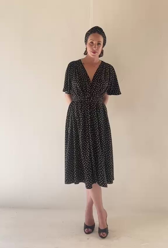 Dotty Flutter Sleeve Claudia Dress