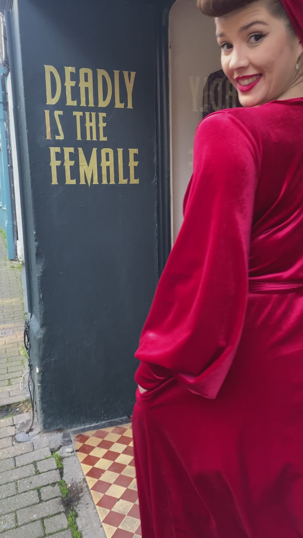 Red Velvet Claudia Dress