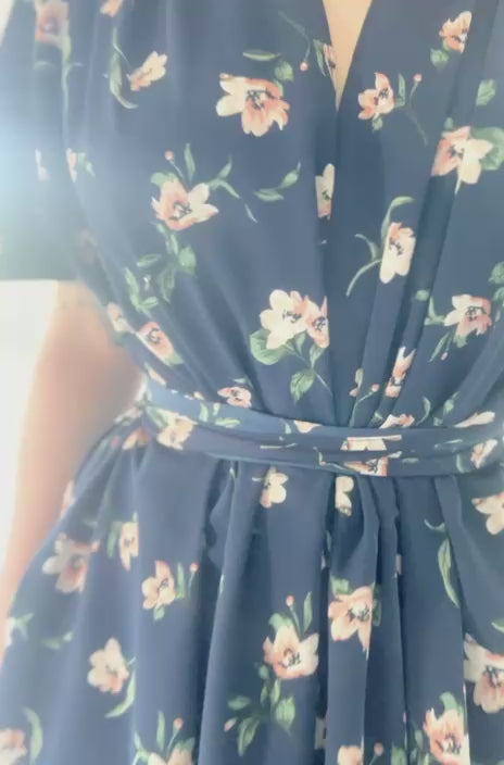Navy Floral Claudia Dress