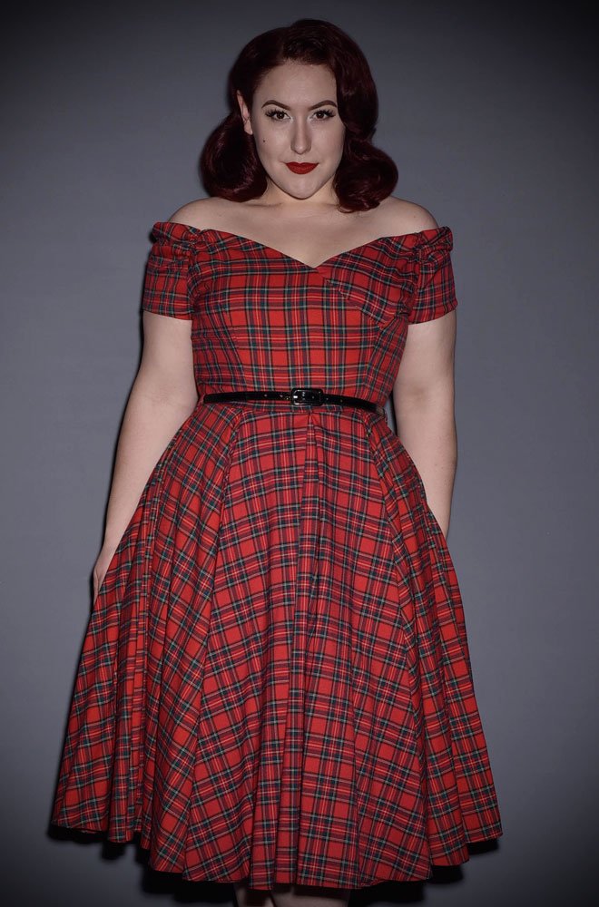Blending femme fatale style with a classic 50's silhouette - introducing the Tartan Fatale Prom dress! Deadly is the Female are proud stockists of The Pretty Dress Company.