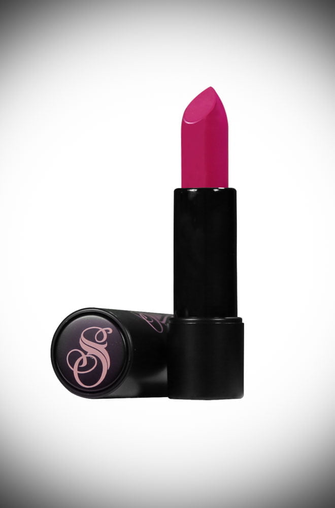Frenchy Suavecita Lipstick is a magenta pink lipstick with a matte finish. For pinup perfect lips. Official UK stockists of Suavecita Pomade.