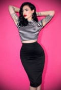 The Vixen Pencil Skirt in black has arrived at Deadly is the Female, official UK stockists of Vixen by Micheline Pitt. Good things for bad girls.