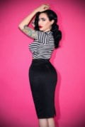 The Vixen Pencil Skirt in black has arrived at Deadly is the Female, official UK stockists of Vixen by Micheline Pitt. Good things for bad girls.
