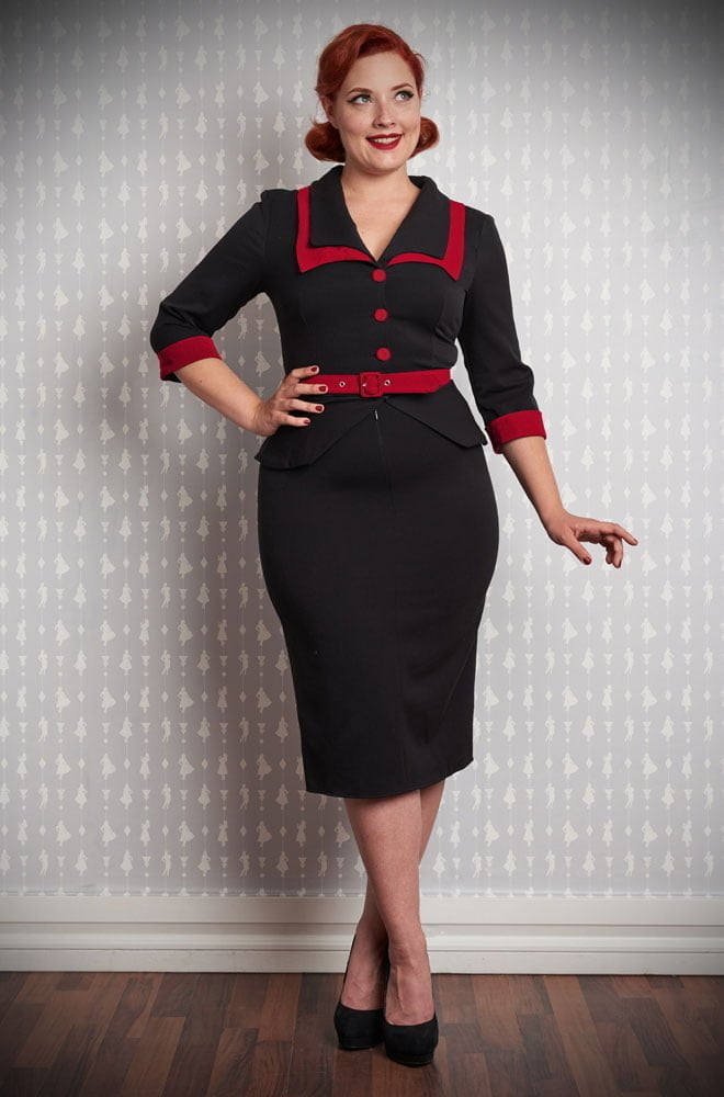 The Valentina-Rose Wiggle Dress is a chic pencil dress inspired by Agent Carter by Miss Candyfloss at UK stockists, Deadly is the Female.
