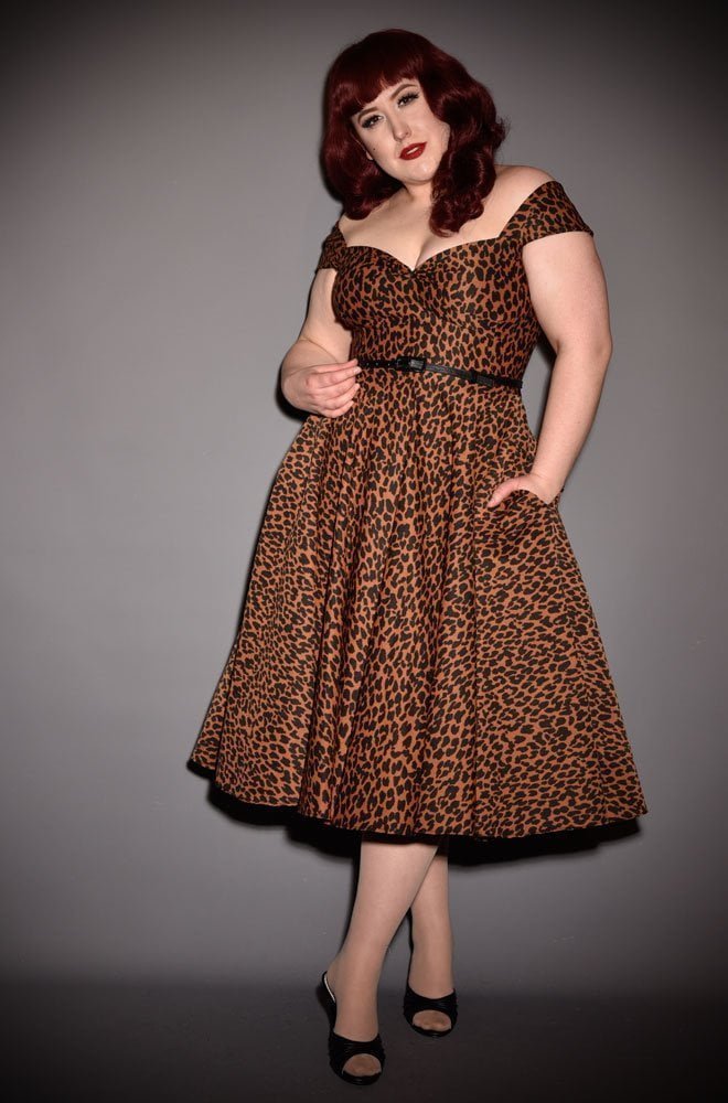 Leopard Print Scarlett Dress - a timeless yet sassy swing dress. A signature piece for the Alexandra King for Deadly is the Female Collection.