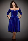 Blue Velvet Luxe Dress - a timeless yet sassy swing dress by Alexandra King for Deadly is the Female Collection.