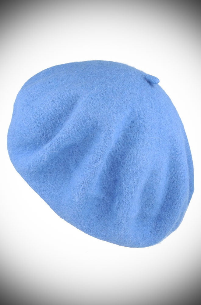 Add a pop of colour and a dash of vintage style with our Blue Cutesy Beret. Perfect for bad hair days. 50% wool 50% acrylic