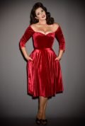 Red Velvet Luxe Dress - a timeless yet sassy swing dress by Alexandra King for Deadly is the Female Collection.