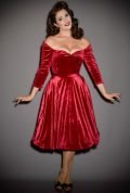 Red Velvet Luxe Dress - a timeless yet sassy swing dress by Alexandra King for Deadly is the Female Collection.