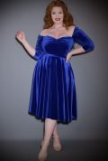 Blue Velvet Luxe Dress - a timeless yet sassy swing dress by Alexandra King for Deadly is the Female Collection.
