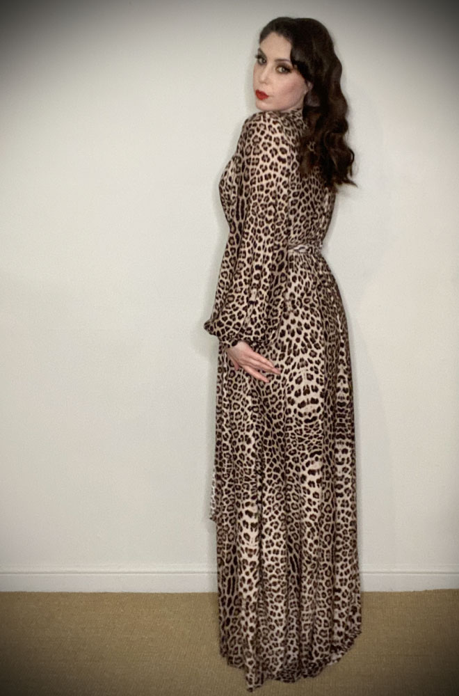 Jersey Leopard Claudia Gown - a draped animal print maxi dress. A signature piece by Alexandra King for Deadly is the Female