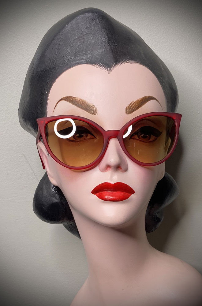 Vintage-style Cherry Cassie sunglasses at Deadly is the Female. Effortlessly add some modern pinup glamour to your day!