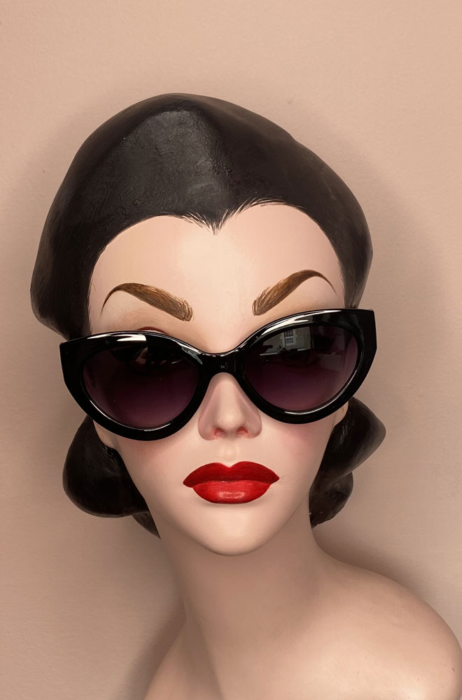 Vintage-style Black Gwen sunglasses at Deadly is the Female. Effortlessly add some sassy, pinup glamour to your day!