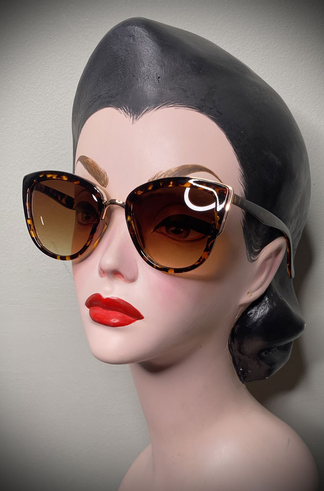 Vintage-style Tortoiseshell Kennedy Sunglasses at Deadly is the Female. Effortlessly add some pinup glamour to your day!